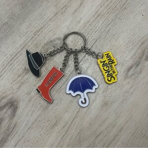 Singin In Th Rain Musical London Keychain Charms Umbrella Boot Hat
